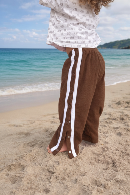 Snap Back Edit Pants- BROWN SUGAR
