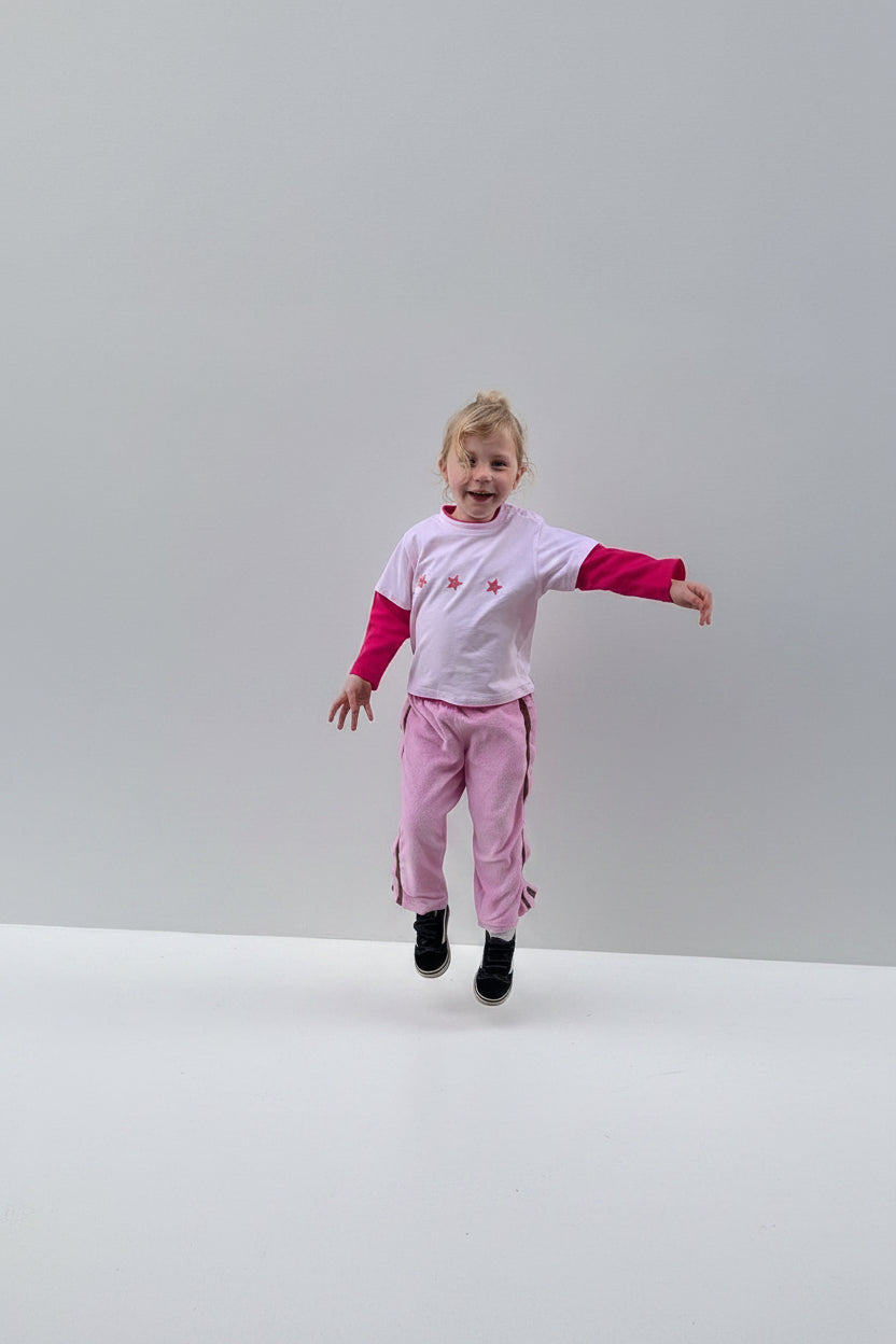 Snap Back Edit Pants- PINK CLOUD